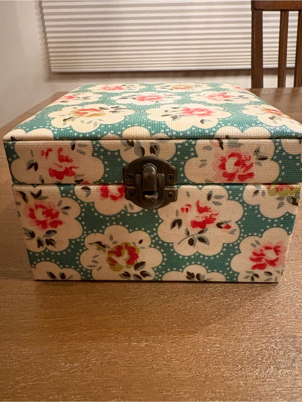 Hand made Floral Teal Jewelry Storage Box